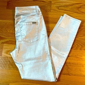 White House Black Market Silver Skinny Ankle Pants NWT Size 4 NWT